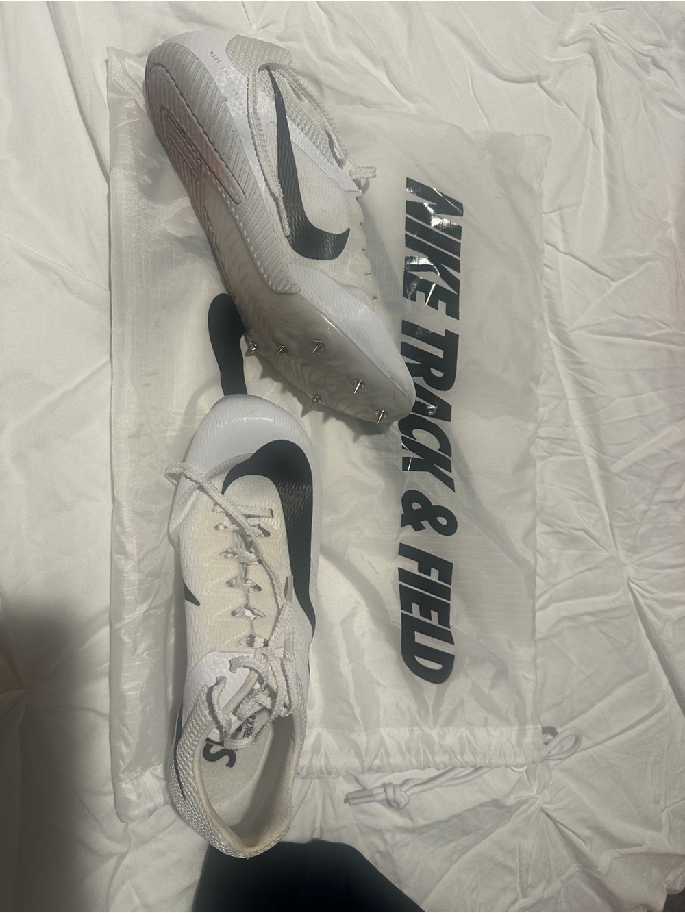 Nike White and Black Track Spikes